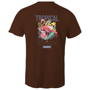 Men's Summer T-shirt With Back Flamingo Print