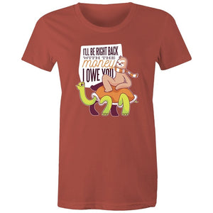 Women's Funny I'll Be Right Back With The Money T-shirt