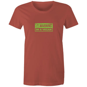 Women's Vegan Warning T-shirt