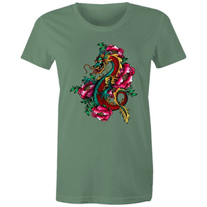 Women's Floral Dragon T-shirt