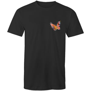 Men's Watercoloured Butterfly Pocket Print Long T-shirt
