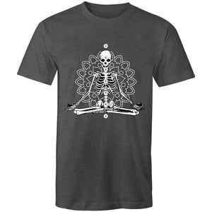 Men's Meditating Skeleton With Lotus Background T-shirt