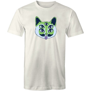 Men's Trippy Green Cat T-shirt
