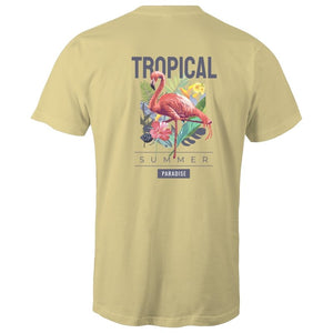 Men's Summer T-shirt With Back Flamingo Print