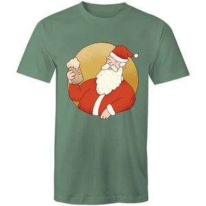 Men's Beer Drinking Santa T-shirt