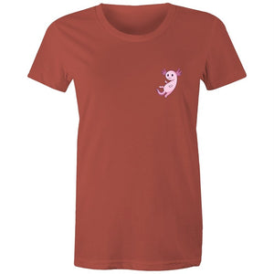 Women's Pink Pocket Print Creature T-shirt