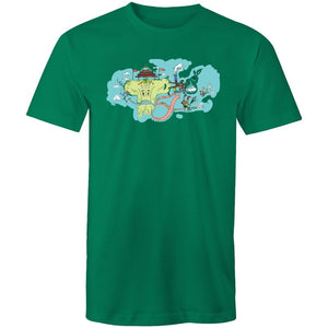 Men's Green God Illustration T-shirt