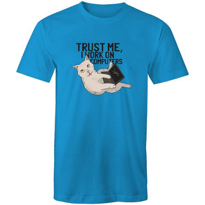 Men's Trust Me, I Work On Computers Cat T-shirt
