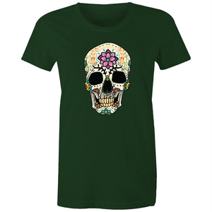 Women's Flower Sugar Skull T-shirt