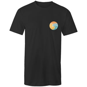 Men's Long Styled Beach Pocket Logo T-shirt