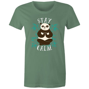 Women's Yoga Stay Calm Panda T-shirt