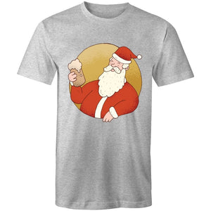 Men's Beer Drinking Santa T-shirt