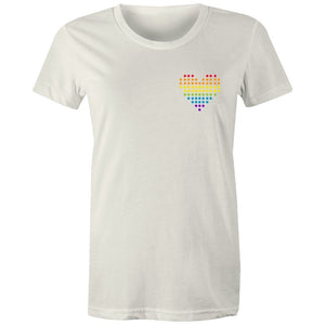 Women's Rainbow Heart Pocket T-shirt