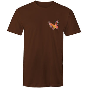 Men's Watercoloured Butterfly Pocket Print Long T-shirt