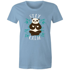 Women's Yoga Stay Calm Panda T-shirt