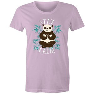 Women's Yoga Stay Calm Panda T-shirt