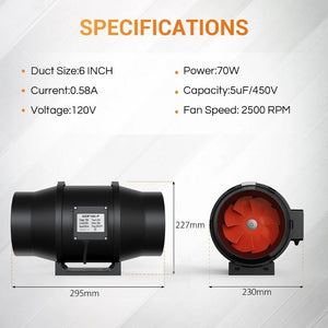 6 Inch Grow Tent Fan Combo
