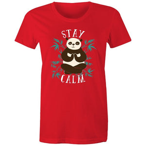 Women's Yoga Stay Calm Panda T-shirt