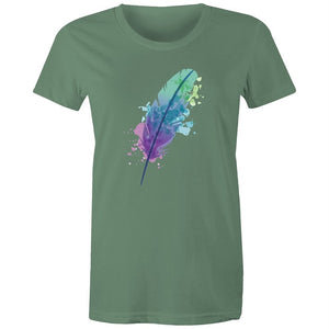 Women's Watercolour Feather T-shirt