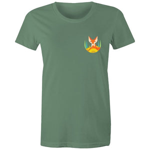 Women's Geometric Fox Pocket T-shirt