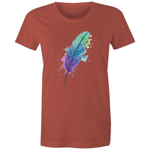 Women's Watercolour Feather T-shirt