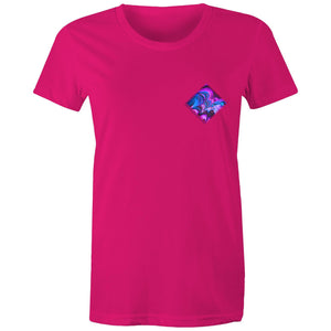 Women's Purple Waves Pocket Tee - The Hippie House