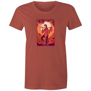 Women's Funny The Fool Tarot Card T-shirt