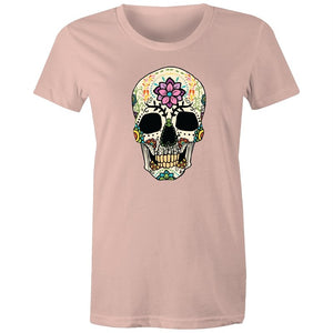 Women's Flower Sugar Skull T-shirt