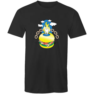 Men's Cartoon Burger Tooth T-shirt