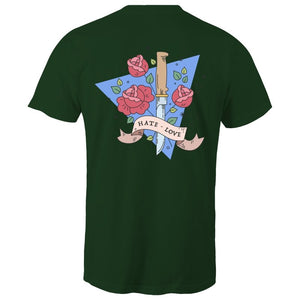 Men's Hate And Love Print T-shirt
