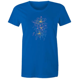 Women's Colourful Lillies Art T-shirt