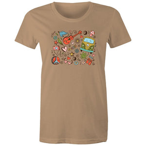 Women's Hippie Designed T-shirt