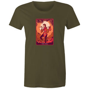 Women's Funny The Fool Tarot Card T-shirt