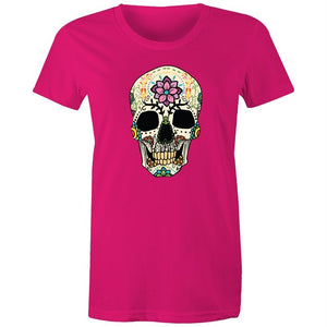 Women's Flower Sugar Skull T-shirt