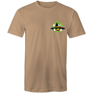 Men's Rasta Coloured Space Ship Pocket Print T-shirt