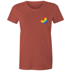 Women's Rainbow Butterfly Pocket T-shirt