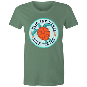 Women's Skip The Straw Save Turtles T-shirt