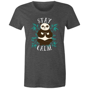 Women's Yoga Stay Calm Panda T-shirt