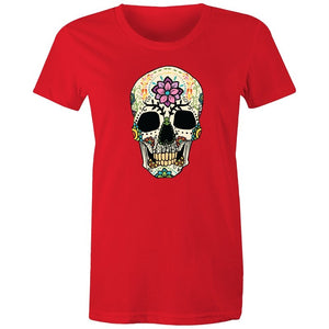 Women's Flower Sugar Skull T-shirt