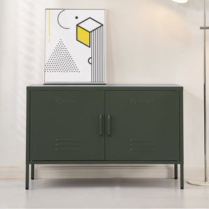 Green Metal Organizer Cabinet / Sideboard