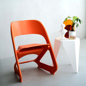 Stackable 4 Pack Of Orange Kitchen Dining Chairs