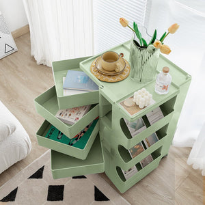 5 Tier Green Trolley Side Table / Organizer