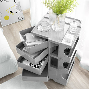 5 Tier Grey Trolley Side Table / Organizer