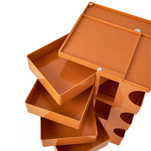 5 Tier Orange Trolley Side Table / Organizer