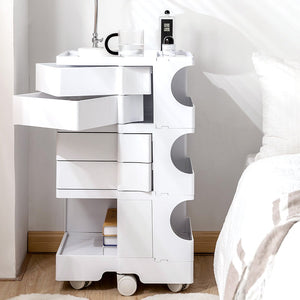 5 Tier White Storage Organizer Trolley