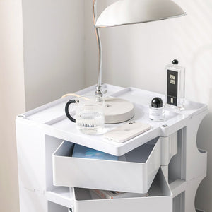5 Tier White Storage Organizer Trolley