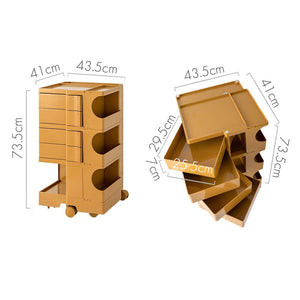 5 Tier Yellow Storage Organizer Trolley