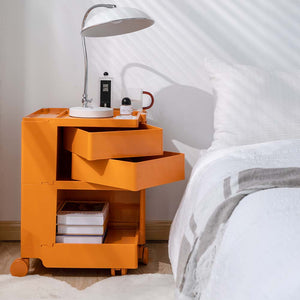 3 Tier Orange Trolley Side Table / Organizer