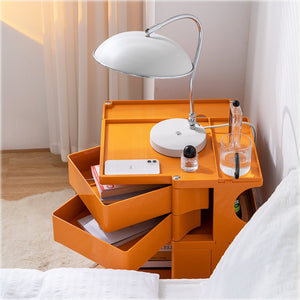 3 Tier Orange Trolley Side Table / Organizer