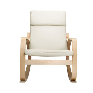 Beige Fabric Rocking Armchair